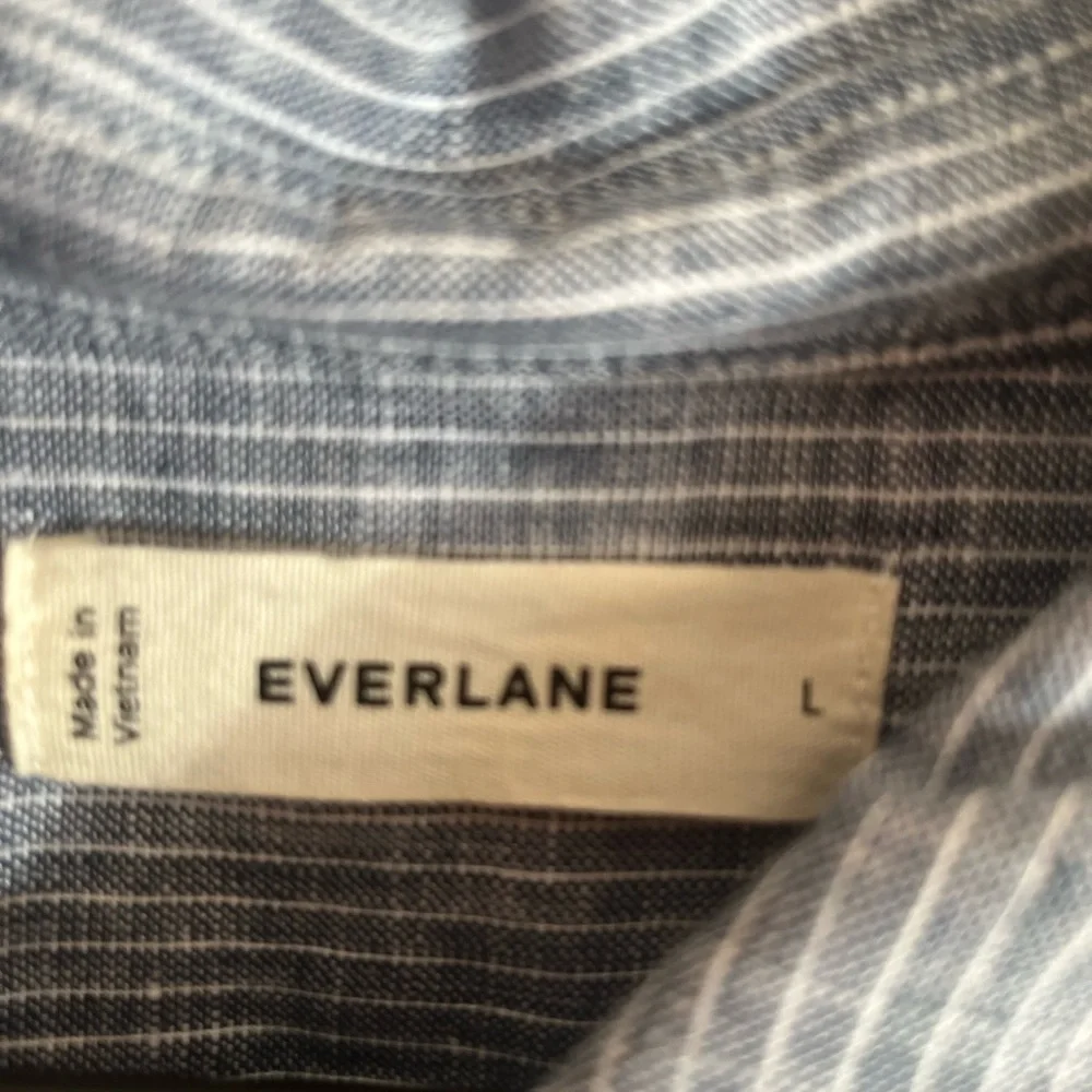 THE DAYTRIPPER DRESS IN LINEN blue and white stripe L EUC - Picture 5 of 7